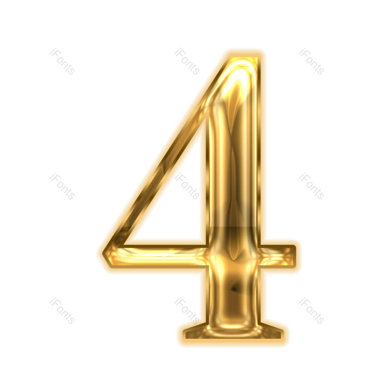 艺术字图片,立体字元素,数字PNG,金色免抠素材